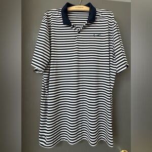 Men's Nike Striped Polo Shirt - Navy and White